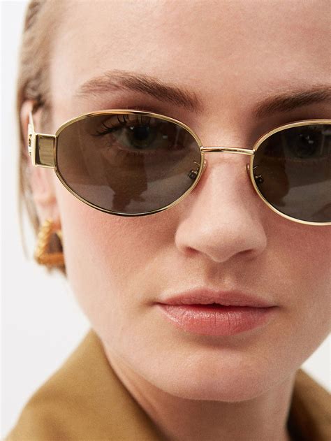 celine triomphe metal sunglasses|celine triomphe round sunglasses.